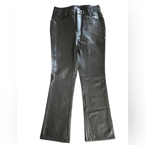 Arizona Jean Co vintage faux leather black pants boot flare sz 7 has stretch